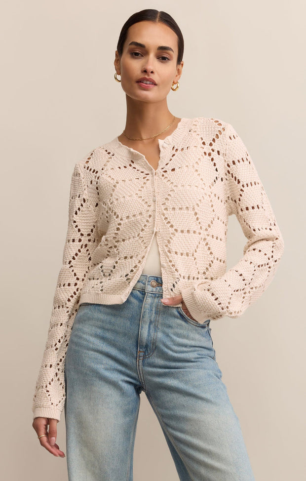 Z SUPPLY Rosalyn Diamond Cardigan Sweater-The Shop Laguna Beach