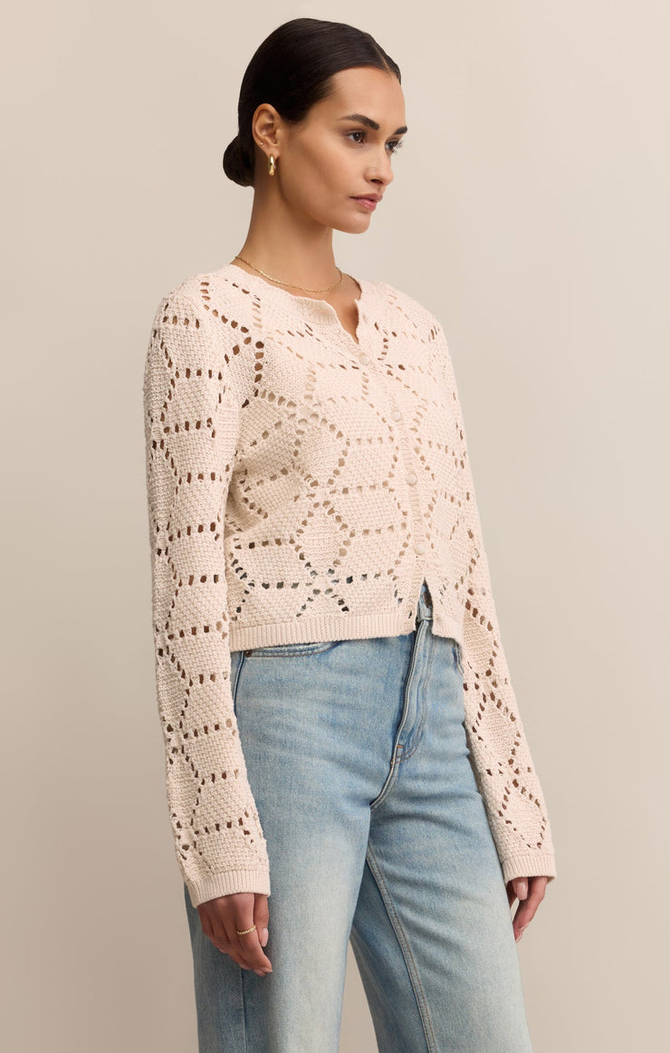 Z SUPPLY Rosalyn Diamond Cardigan Sweater-The Shop Laguna Beach