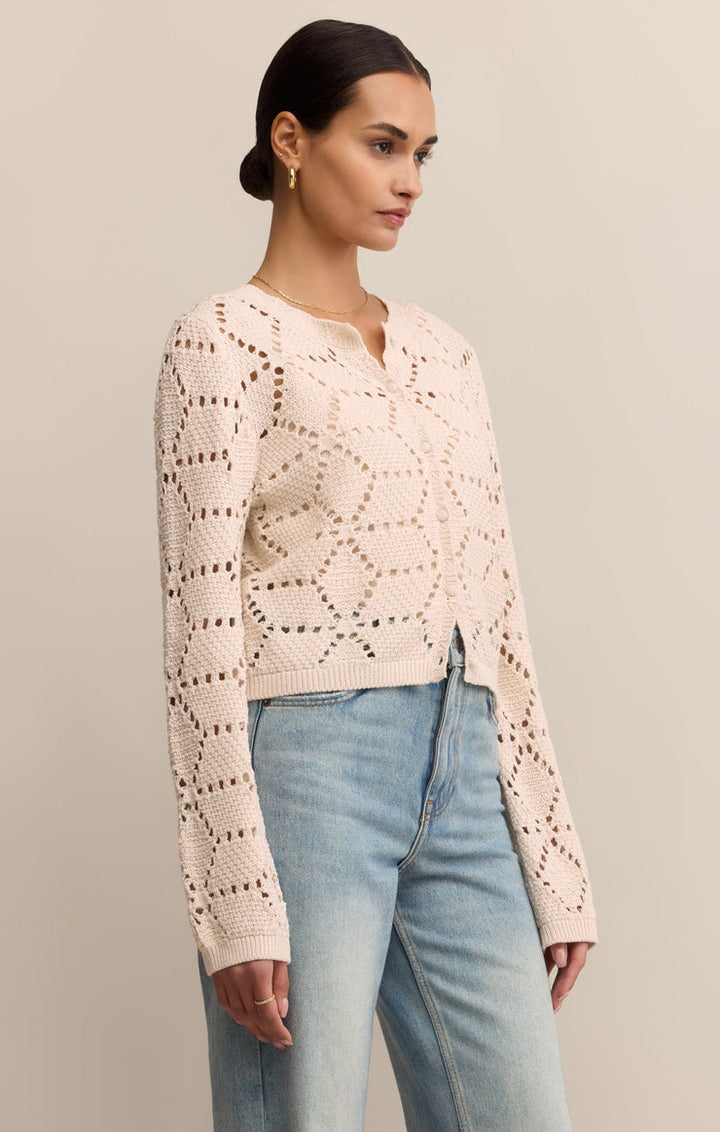 Z SUPPLY Rosalyn Diamond Cardigan Sweater-The Shop Laguna Beach