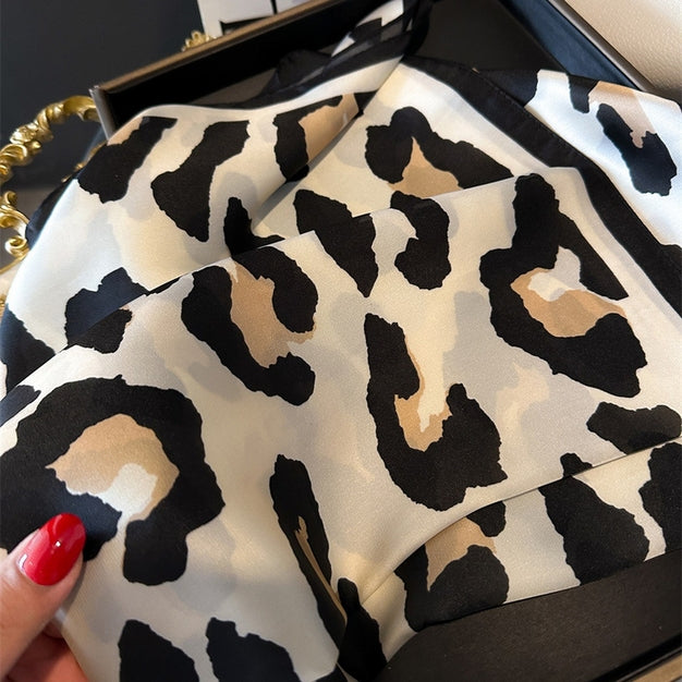 ACCITY Leopard Print Satin Scarf-The Shop Laguna Beach