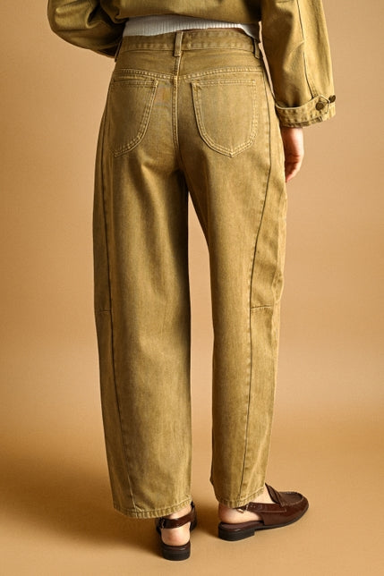 KEEN THE LABEL Rumi Floral-Embroidered Barrel Pant