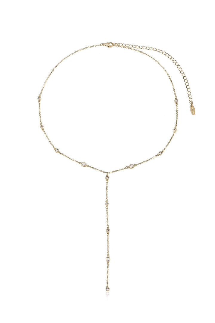 ETTIKA Simple Crystal Dot Lariat Necklace-The Shop Laguna Beach