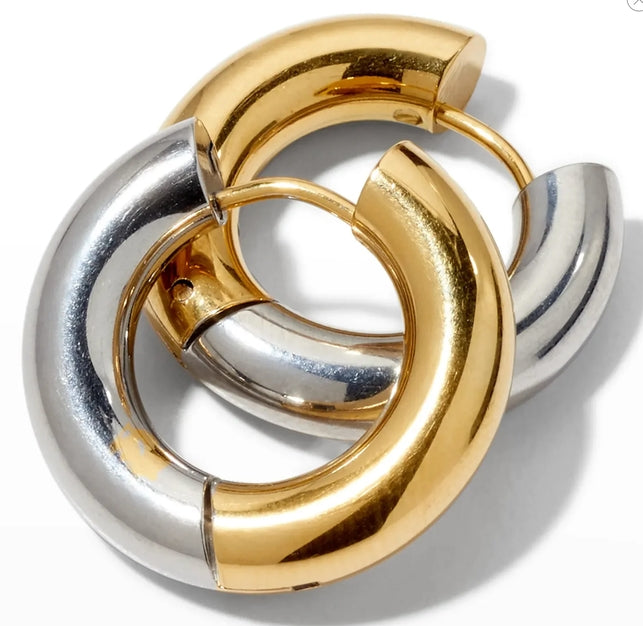 HOOP LA Undecided Two-Tone Earrings-The Shop Laguna Beach