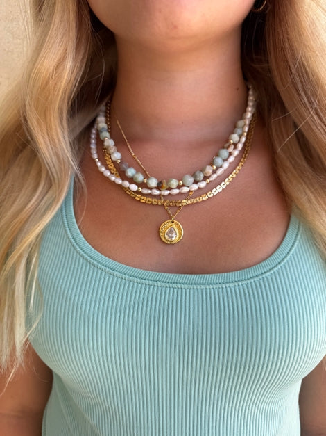 JESSICA MATRASKO Iris Gemstone Necklace - Amazonite-The Shop Laguna Beach