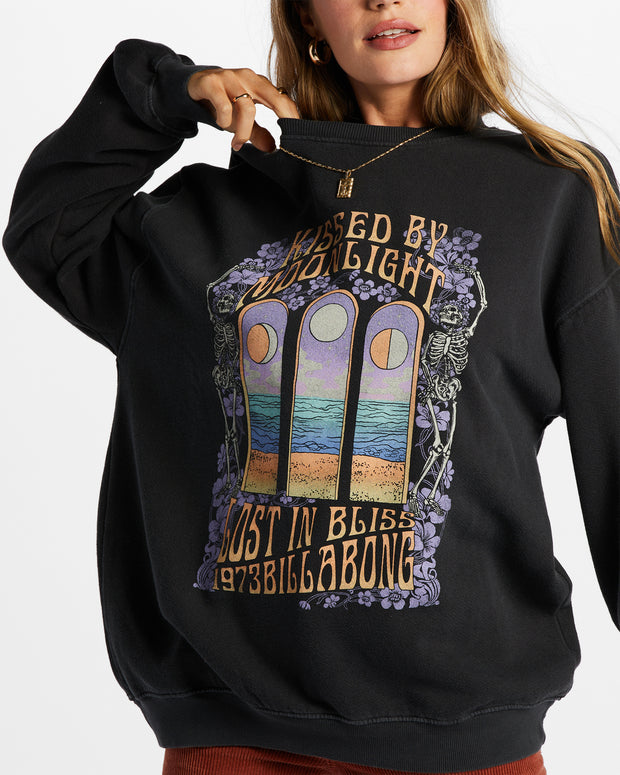BILLABONG <br> Ride In Oversized Crew Pullover Sweatshirt-The Shop Laguna Beach