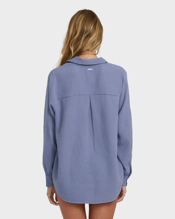 BILLABONG Sweet Swell Buttoned Gauze Shirt - More Colors Available-The Shop Laguna Beach