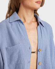 BILLABONG Sweet Swell Buttoned Gauze Shirt - More Colors Available-The Shop Laguna Beach