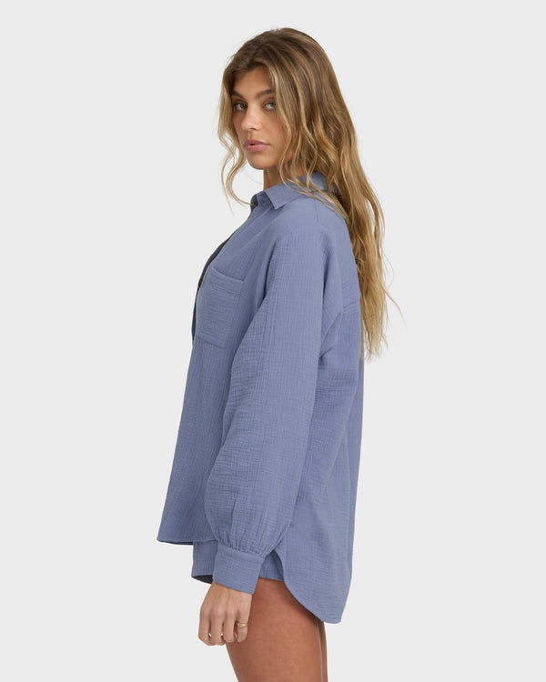 BILLABONG Sweet Swell Buttoned Gauze Shirt - More Colors Available-The Shop Laguna Beach
