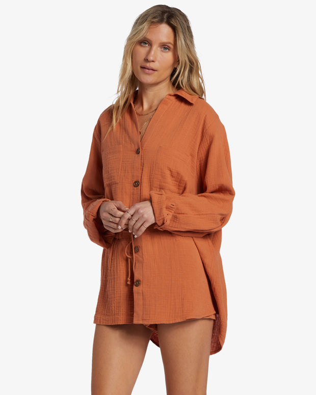 BILLABONG Swell Buttoned Gauze Shirt-The Shop Laguna Beach