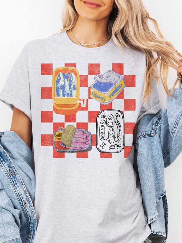 GOOD DAY STREET Checkered Sardines Oversized Tee