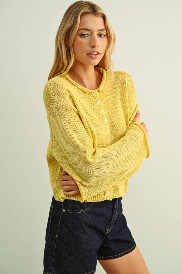 KEEN THE LABEL Hadley Rolled-Edge Cardigan - More Colors Available-The Shop Laguna Beach