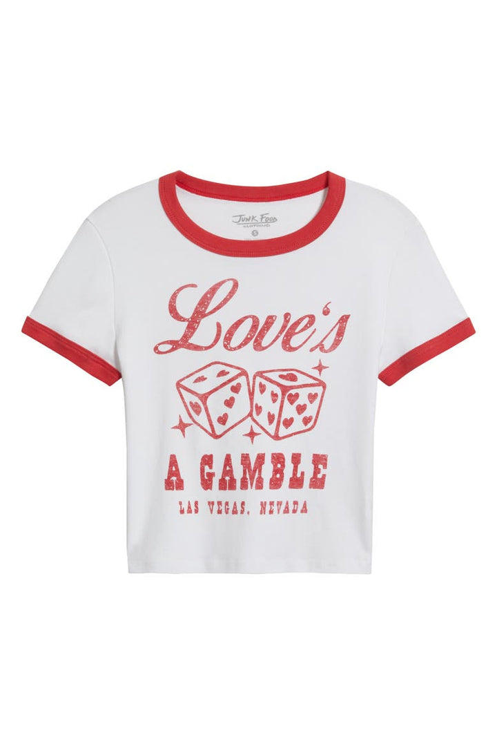JUNK FOOD Love's A Gamble Crop Tee-The Shop Laguna Beach