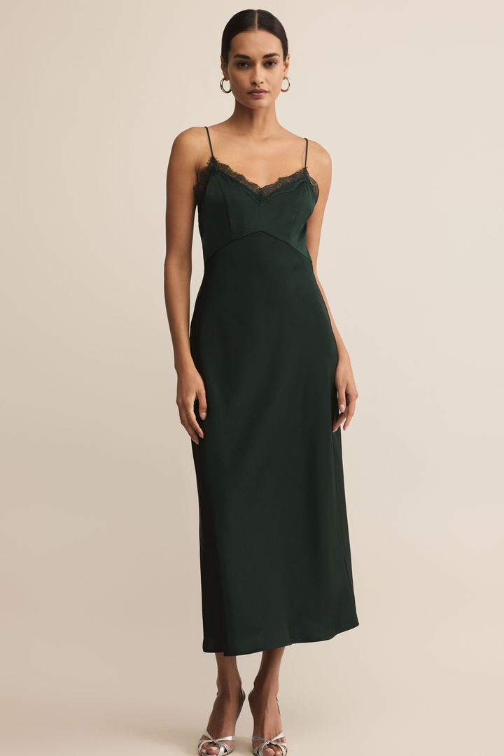 Z SUPPLY After Hours Luxe Satin Midi Dress - More Colors Available-The Shop Laguna Beach