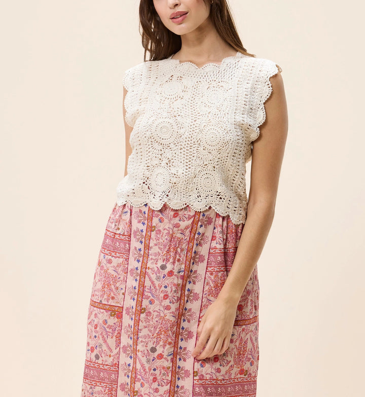 CLEOBELLA Astra Crochet Crop Top