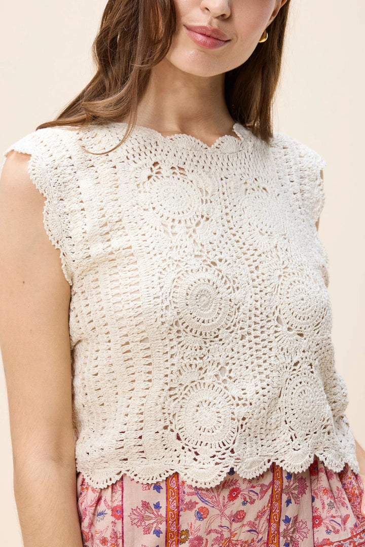 CLEOBELLA Astra Crochet Crop Top