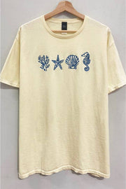 SWEET CLAIR Embroidered Seashell Tee-The Shop Laguna Beach