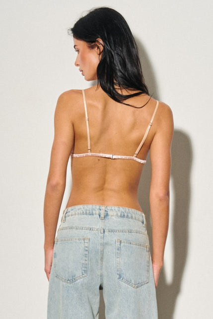 KEEN THE LABEL Maria Lace-Trim Satin Bralette - More Colors Available-The Shop Laguna Beach
