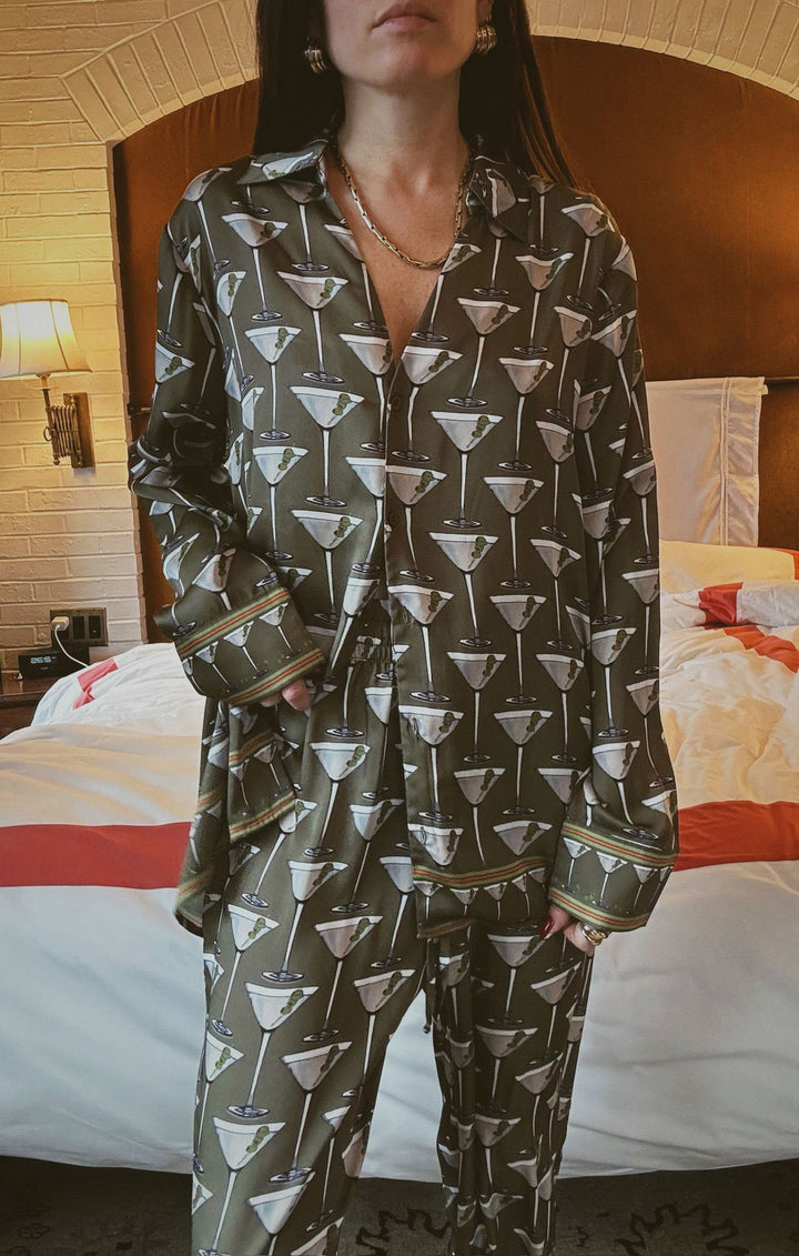 SHOW ME YOUR MUMU Overslept Silky Martini PJ Set-The Shop Laguna Beach