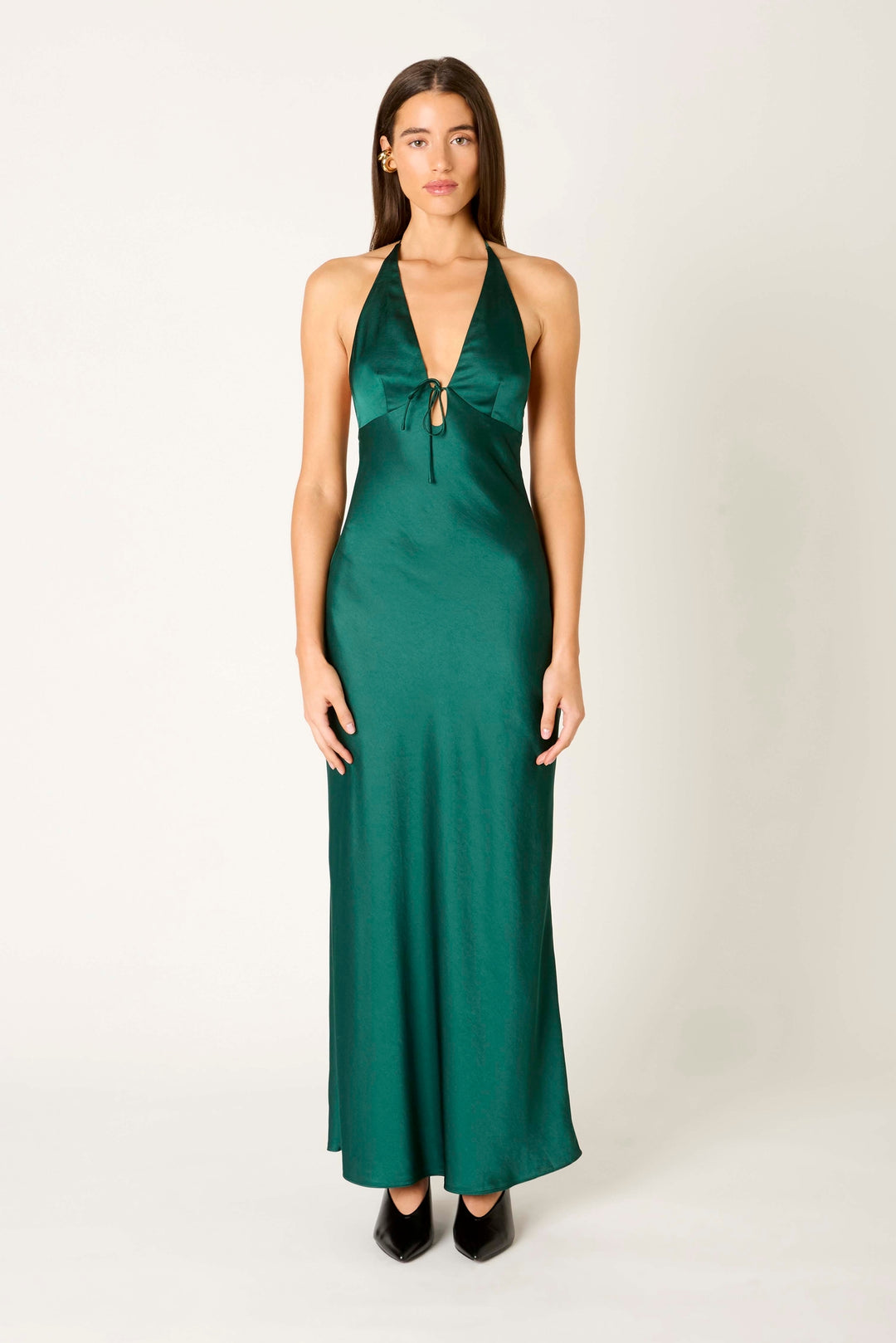 KEEN THE LABEL Cecily Silky Halter Maxi Dress-The Shop Laguna Beach