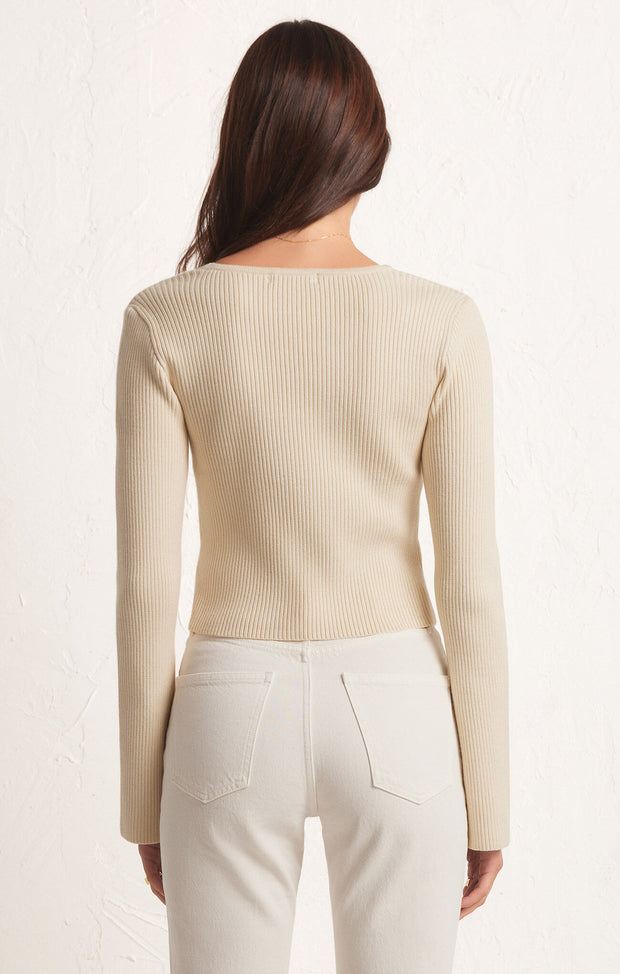 Z SUPPLY Ines Square-Neck Sweater Top-The Shop Laguna Beach