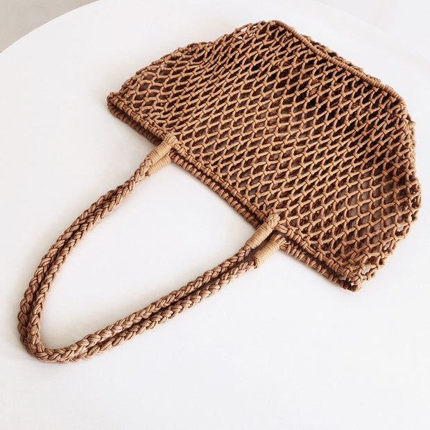 ACCITY Simple Open-Weave Crochet Beach Bag - More Colors Available-The Shop Laguna Beach