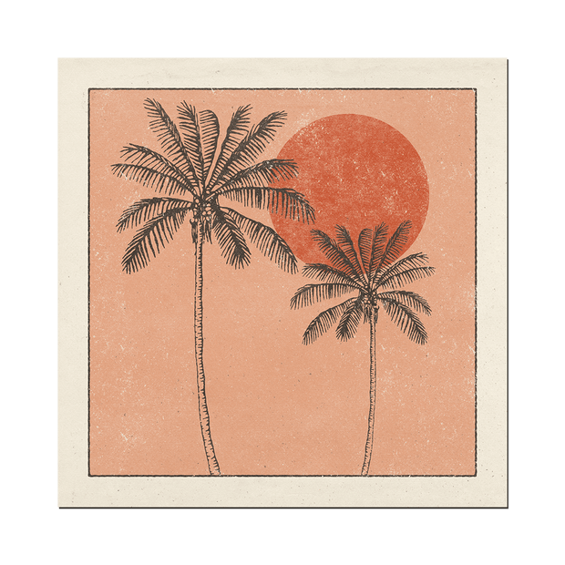 CAI & JOE Golden Palms Print - 12" X 12"-The Shop Laguna Beach