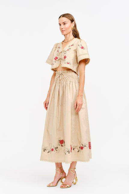 KEEN THE LABEL Katarina Cropped Floral Blouse