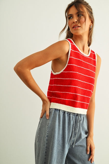 KEEN THE LABEL Ranie Stripe Knit Tank-The Shop Laguna Beach