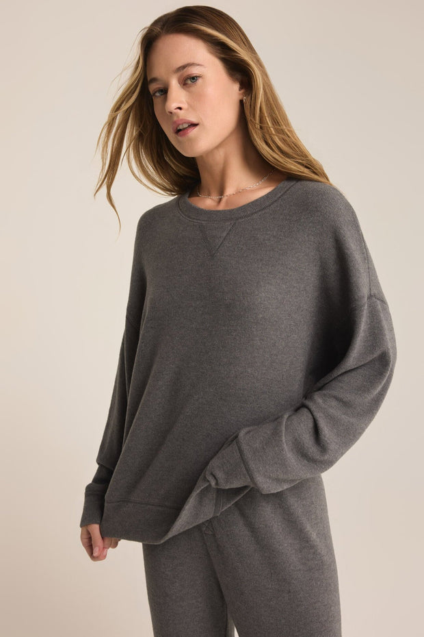 Z SUPPLY Sleep Tight Rib Crew Sweatshirt-The Shop Laguna Beach