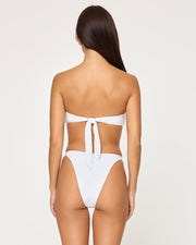 *Online Exclusive* <br> LSPACE Dixie Fringe Bandeau Top - White-The Shop Laguna Beach