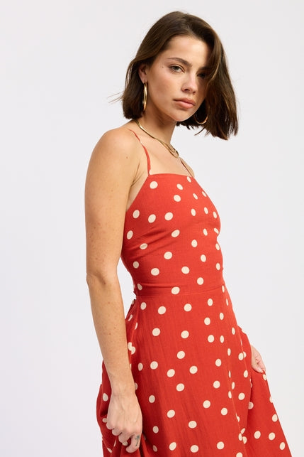 KEEN THE LABEL Zosia Polka Dot Midi Dress-The Shop Laguna Beach