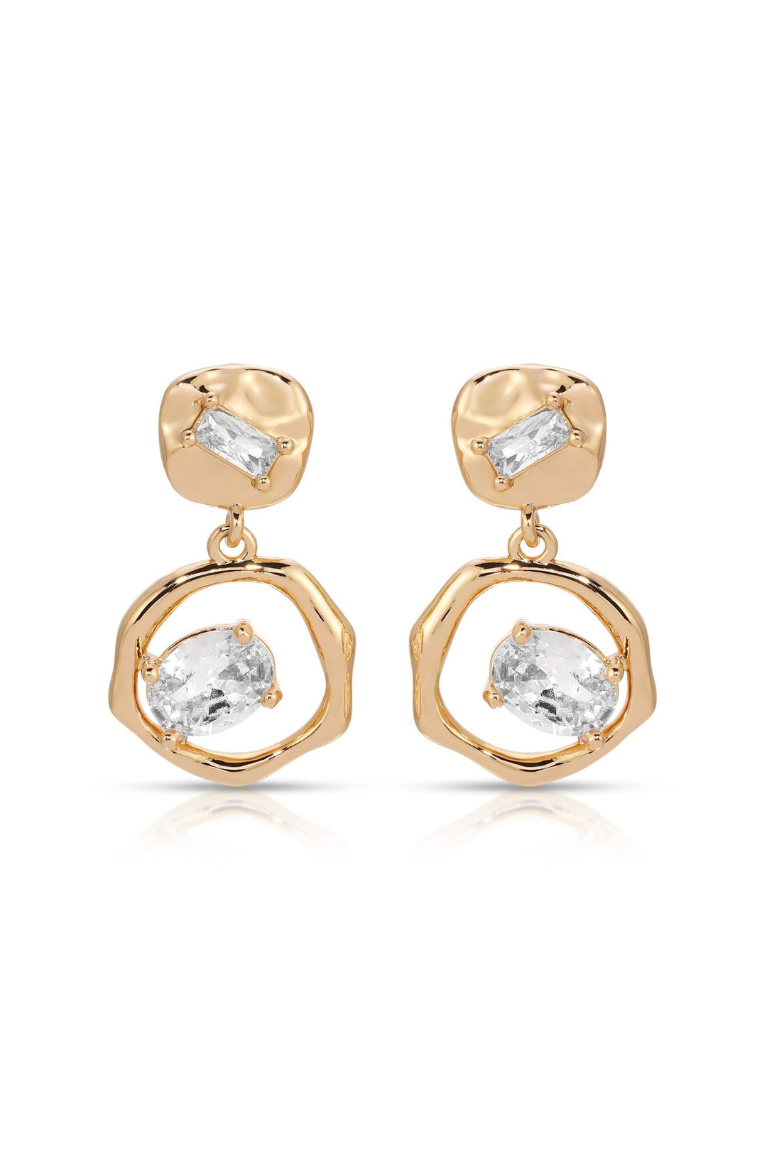 ETTIKA Organic Shape Crystal Earrings-The Shop Laguna Beach