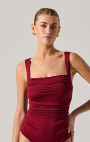 ASTR THE LABEL Voncile Ruched Bodysuit-The Shop Laguna Beach