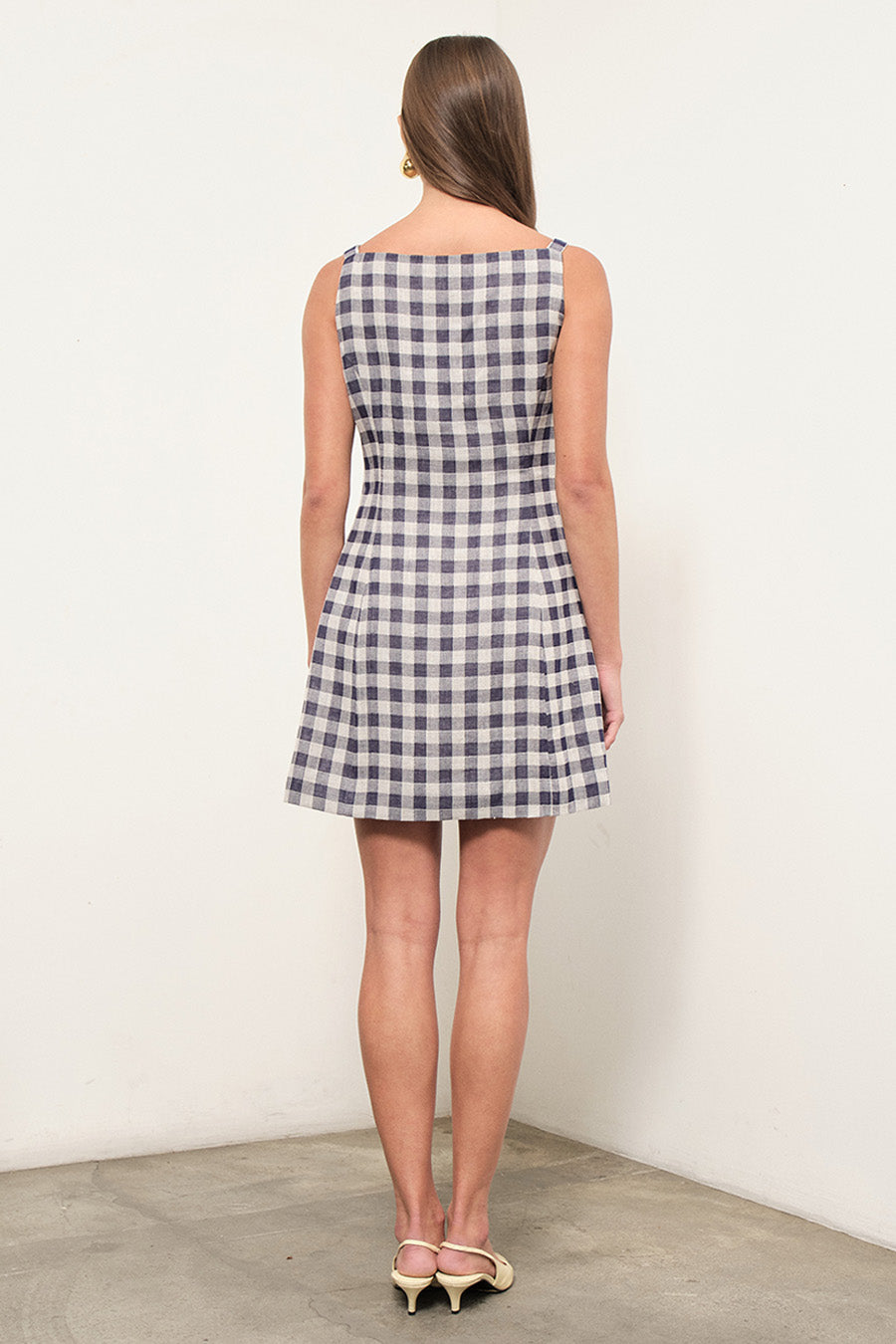 MAUDE CLUB Amanda Gingham A-Line Dress-The Shop Laguna Beach