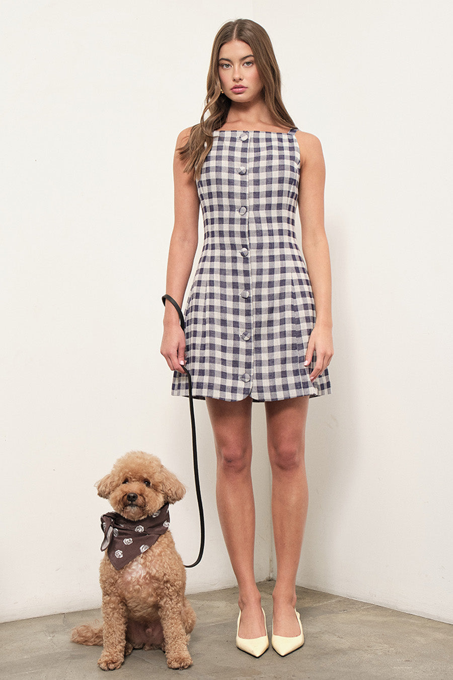 MAUDE CLUB Amanda Gingham A-Line Dress-The Shop Laguna Beach
