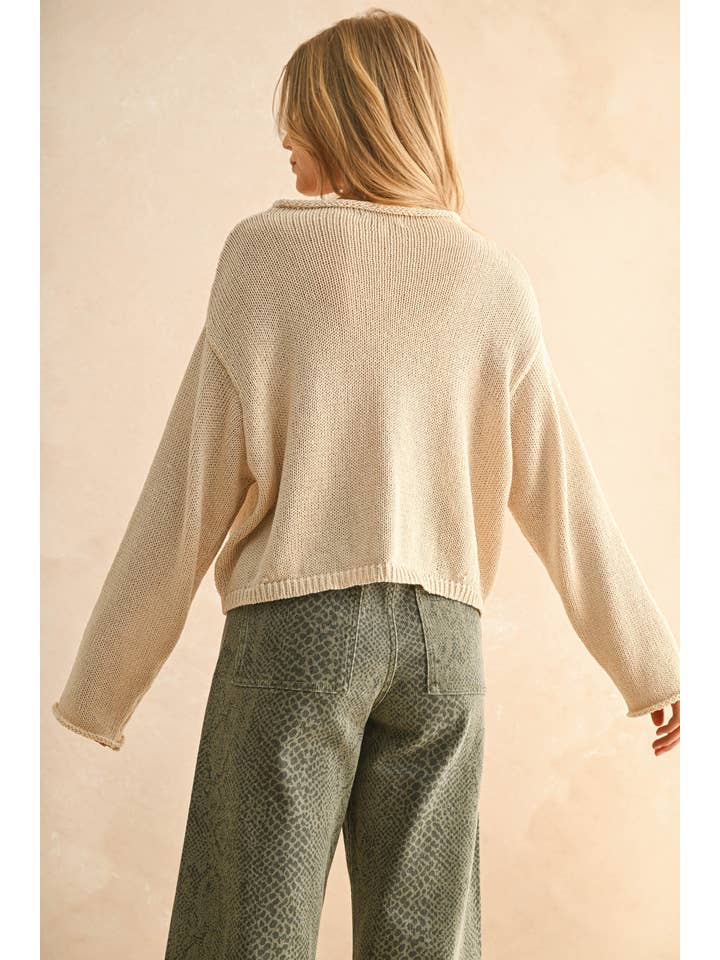 KEEN THE LABEL Hadley Rolled-Edge Cardigan - More Colors Available-The Shop Laguna Beach