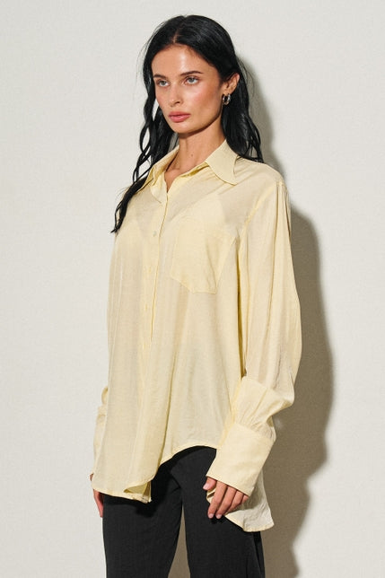 KEEN THE LABEL Isabelli Long Sleeve Silky Buttoned Shirt