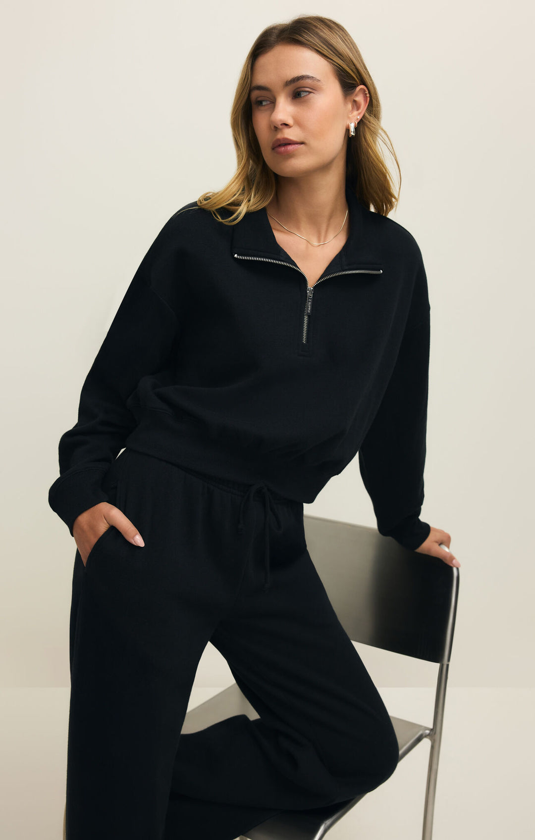 Z SUPPLY Downtown Half-Zip Sweatshirt-The Shop Laguna Beach