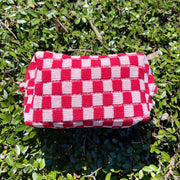 ELLISON + YOUNG Check Yourself Knit Cosmetic Bag - More Colors Available-The Shop Laguna Beach