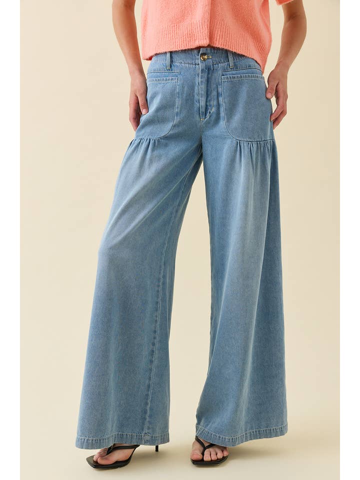 KEEN THE LABEL Kayden Relaxed Wide-Leg Denim Pant