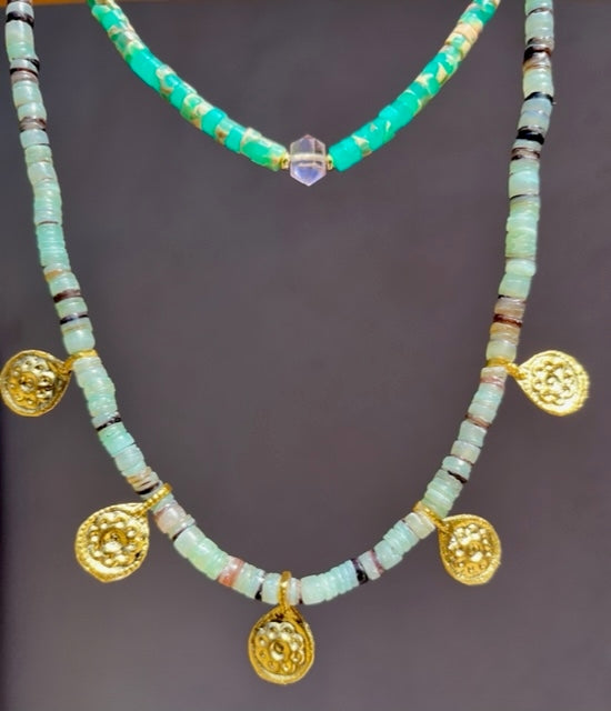 HEATHER KAHN Shell Mint Coin Necklace-The Shop Laguna Beach