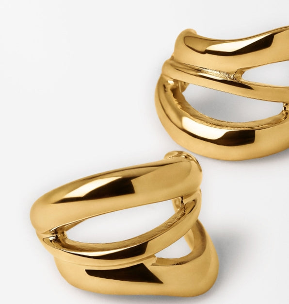 HOOP LA Ophelia Double Hoop Earrings - Gold-The Shop Laguna Beach