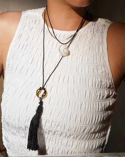 KOZAKH Spiral Tassel Necklace - Gold-The Shop Laguna Beach