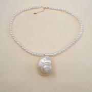 MAY MARTIN Lagoon Pearl/Shell Necklace-The Shop Laguna Beach