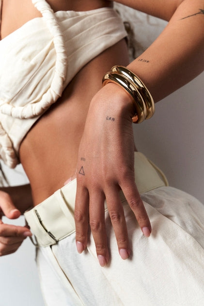 LILI CLASPE Sloane Large Hollow Cuff - Gold + Silver Available-The Shop Laguna Beach