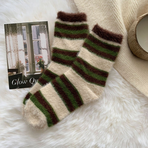 ACCITY Striped Plush Winter Socks - More Colors Available-The Shop Laguna Beach