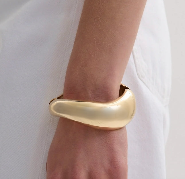 HOOP LA Editorial Hinge Bracelet - Gold-The Shop Laguna Beach