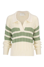 SANCIA Heloise Collared Knit Sweater-The Shop Laguna Beach