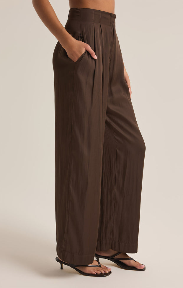 Z SUPPLY Lisse Silky Wide-Leg Trouser Pant-The Shop Laguna Beach