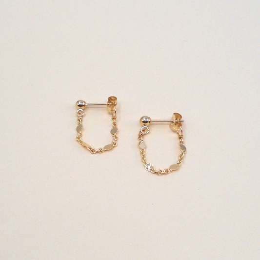 MAY MARTIN Golden Chain Earrings-The Shop Laguna Beach